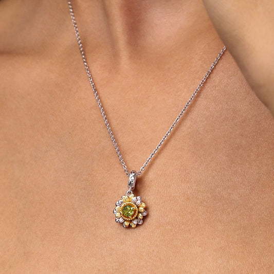 Gnoce Double Sunflower Pendant Dangle Charm_2