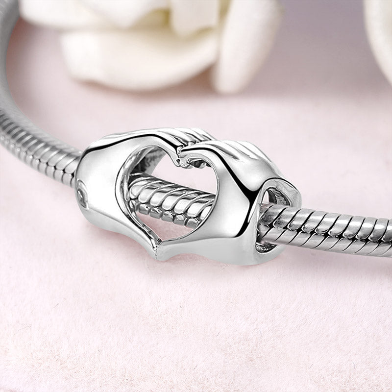 Gnoce Forever in Our Hearts Charm Platinum-plated Silver Blend_3