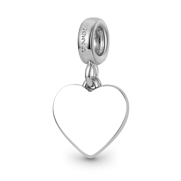 Gnoce Charm cœur et clé gravable Alliage argent plaqué platine