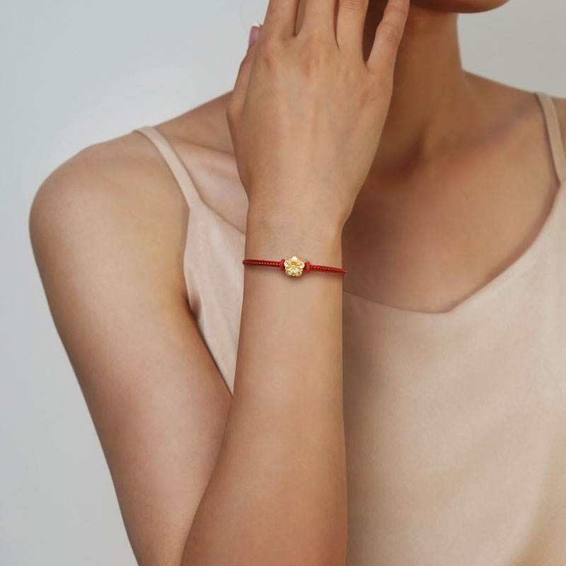 Gnoce Red Basic Bracelet with 2 Pieces of Stoppers_5