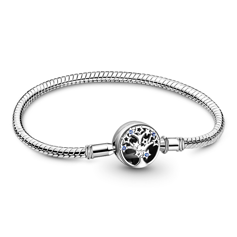 Gnoce Tree of Life Snake Chain Bracelet Platinum-plated Silver Blend_1