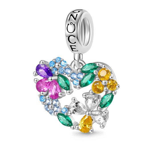 Gnoce Floral Heart Wreath Pendant Dangle Charm_1