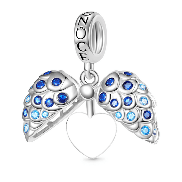 Gnoce Charm Engravable en forme de cœur Écailles de Poisson Alliage argent plaqué platine