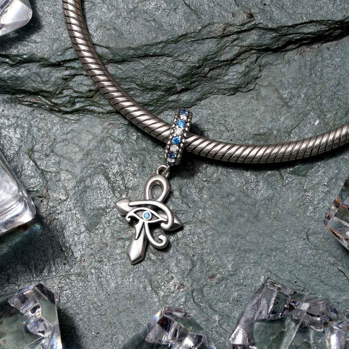 Gnoce Eye of Horus Cross Pendant Dangle Charm_3