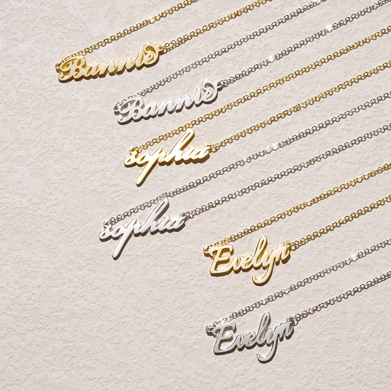 Gnoce "You Are The One in My Heart" Personalized Gold Color Name Necklace - Gift for Her "_2