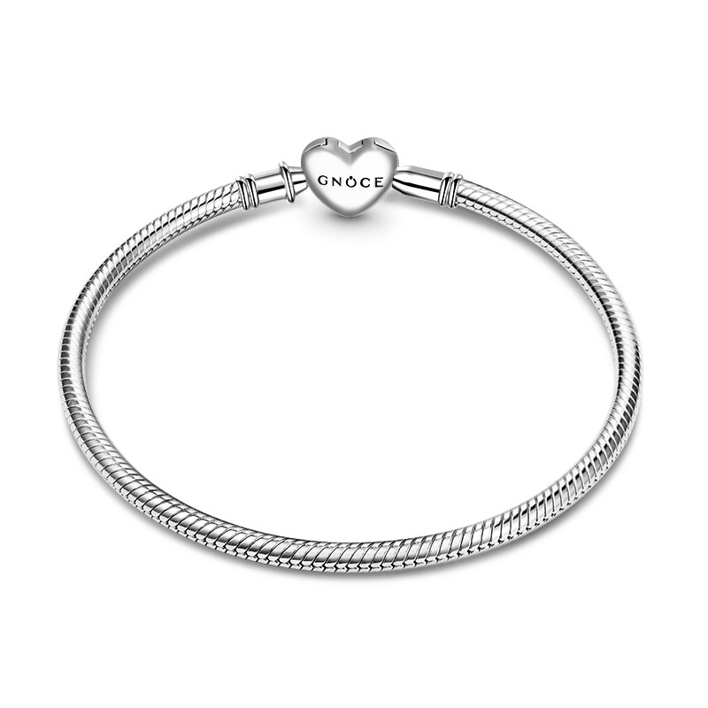 Gnoce Yellow Heart Basic Snake Chain Bracelet Platinum-plated Silver Blend_2