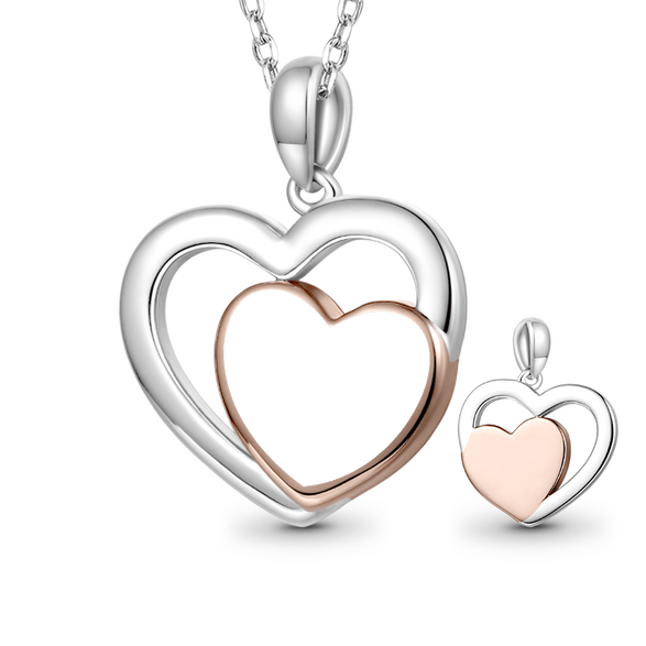 Gnoce Collier Nom Gravable Cœur d'Amour