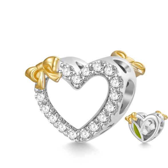Gnoce Cœur Charm pouvant être gravé Alliage argent plaqué platine
