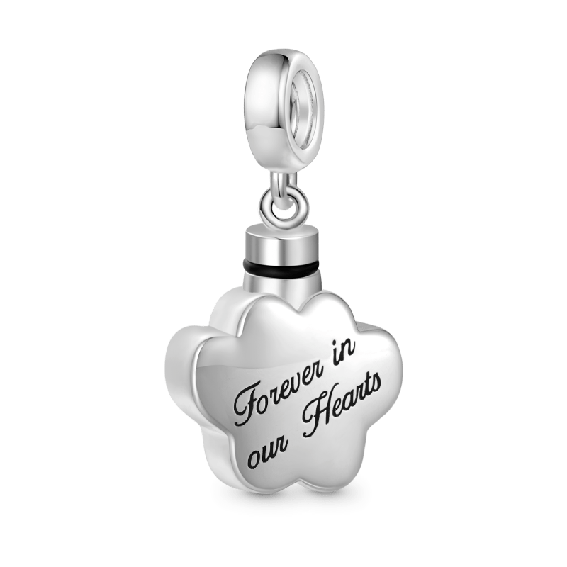 Gnoce Engravable Paw Urn Ashes Charm Platinum-plated Silver Blend_4