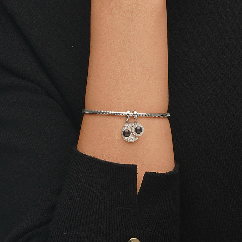 Gnoce Projection Moon Star Personalized Photo Pendant Dangle Charm_6