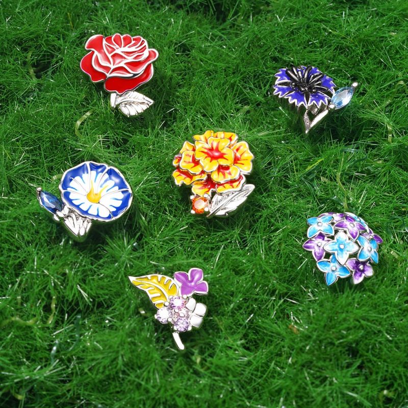 Gnoce Birthday Flower Series Cornflower Stud Earrings_3