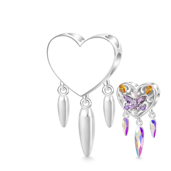 Gnoce Charm attrape-rêves gravable Alliage argent plaqué platine