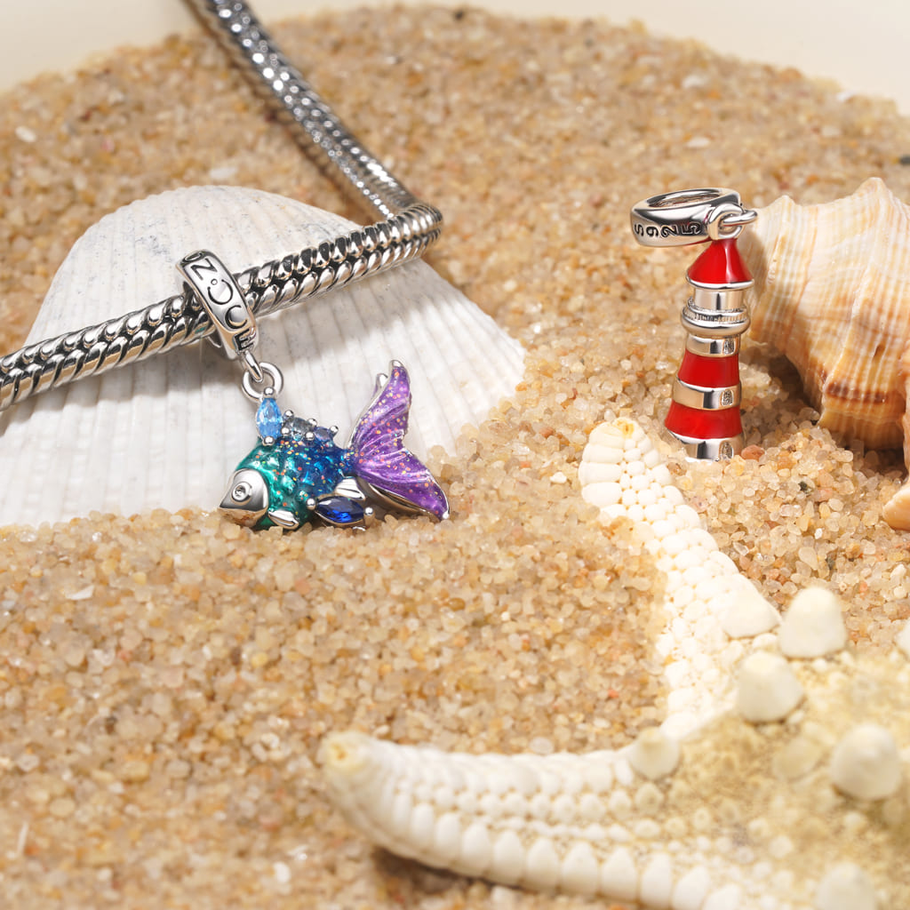 Gnoce Red Lighthouse Pendant Dangle Charm_3