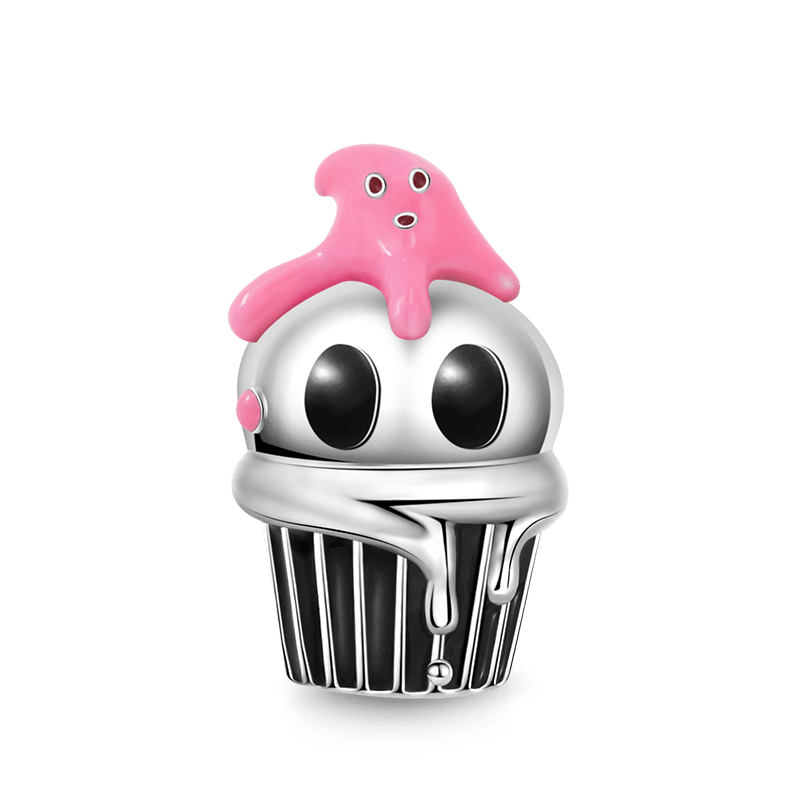 Skull Cupcake Charm Bead 925 Sterling Silver_1