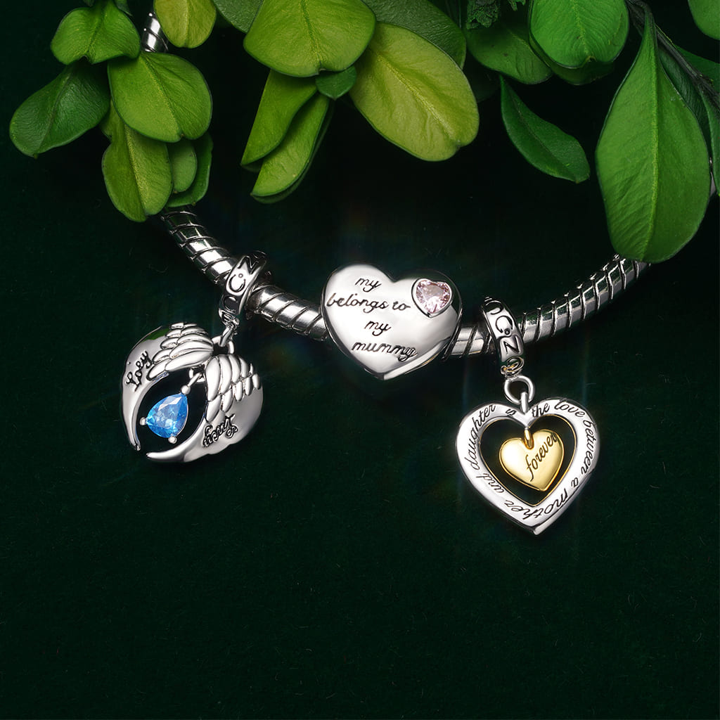 Gnoce Engravable Angel Wings Tears Pendant Dangle Charm_4