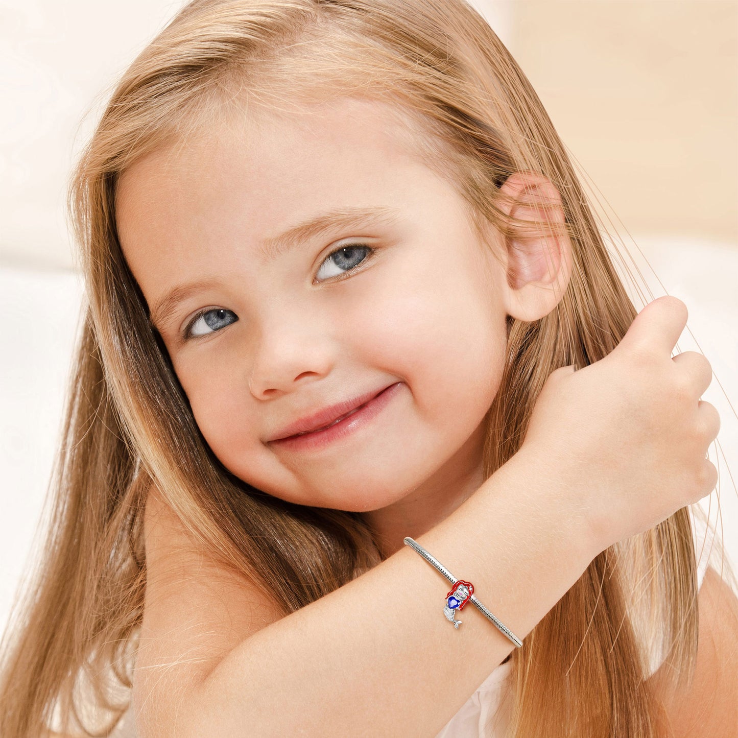 Mermaid with Heart of the Ocean Charm Bead Sterling Silver_3