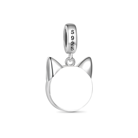 Gnoce Amant des Chats Personnalisable Charm Cœur Alliage argent plaqué platine