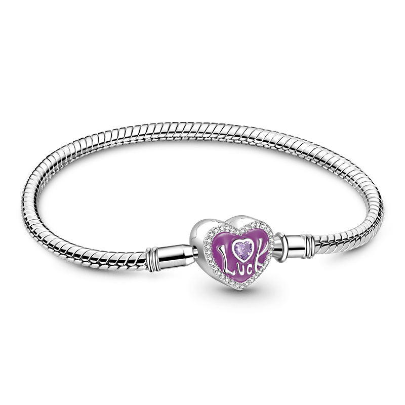 Gnoce Lucky Heart Engravable Basic Snake Chain Bracelet_1