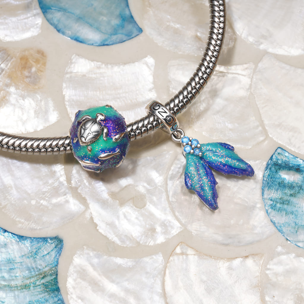 Gnoce Ocean Mermaid Tail Pendant Dangle Charm_3
