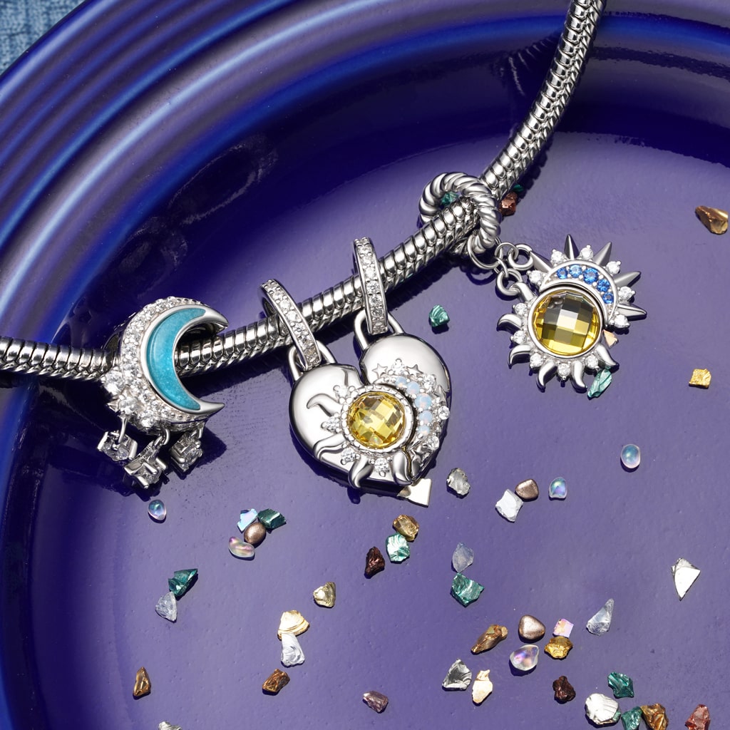 Gnoce Sun and Moon Pendant Dangle Charm_3
