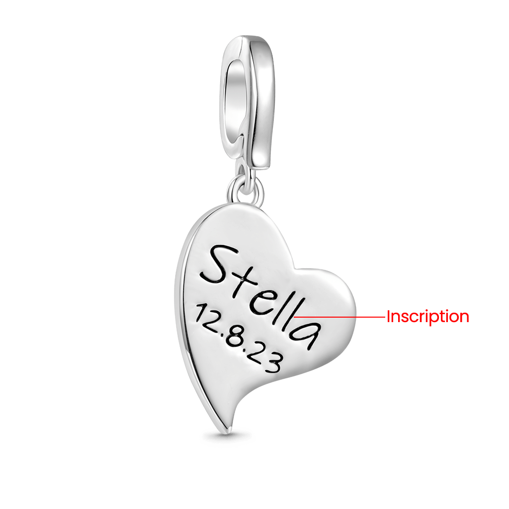 Gnoce Engravable ‘Love you forever’ Heart Anniversary Clasp Clusters Charm_3