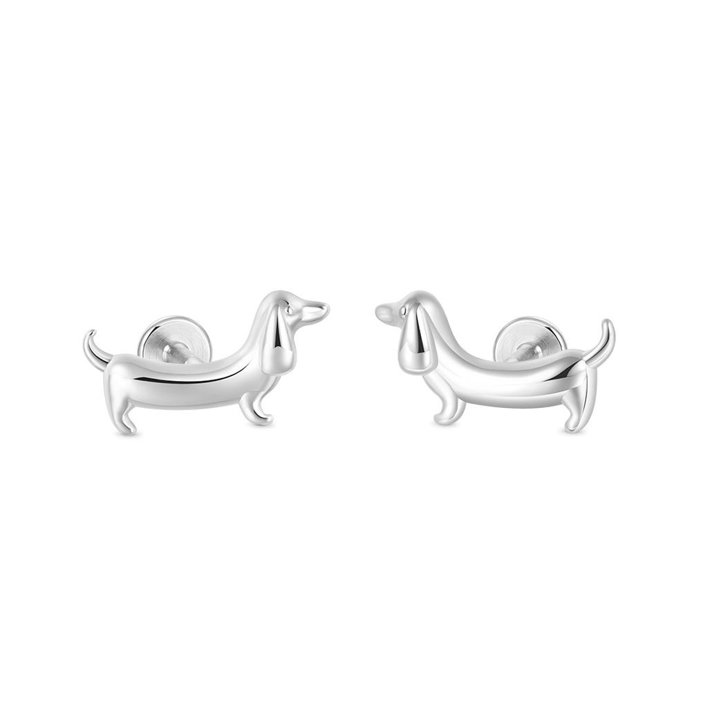 Gnoce Dachshund Dog Flat Back Nap Earrings_1