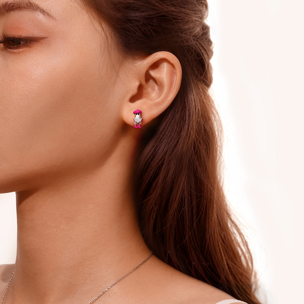 Gnoce Halloween Cute Cowboy Ghost Stud Earrings_4