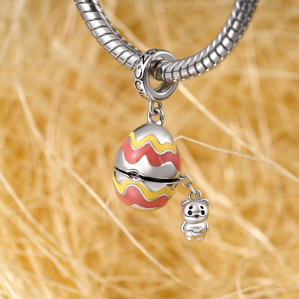 Gnoce Openable Easter Egg-Pocket Bear Pendant Dangle Charm_4
