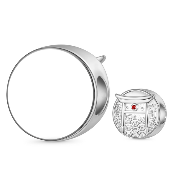 Gnoce Charme gravable Torii élément japonais Alliage argent plaqué platine