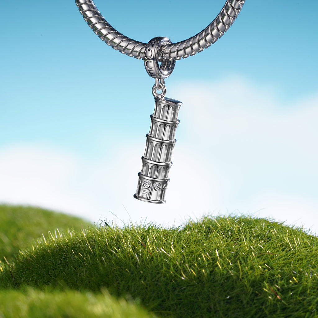 Gnoce City Series -Leaning Tower of Pisa Pendant Dangle Charm_3