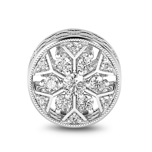 Gnoce "Pure Love " Snowflake Charm Best Christmas Gift for her 925 Sterling Silver Hollow Bead Charm_1