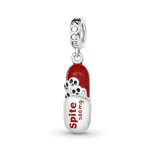 Gnoce Resentment Pill Engravable Charm Platinum-plated Silver Blend_1