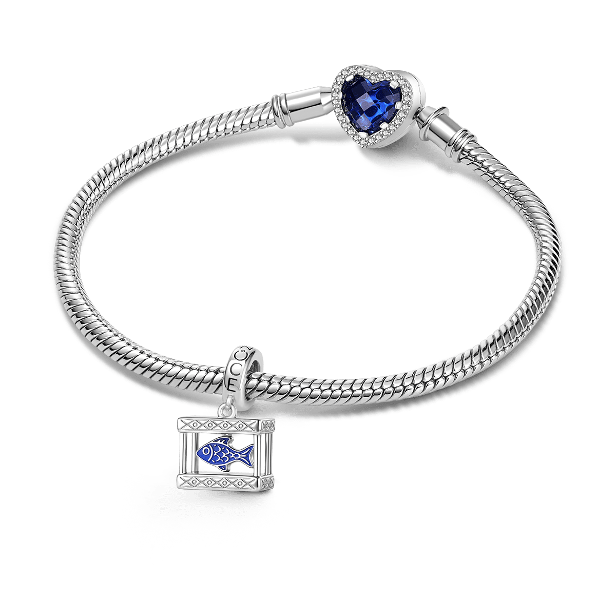 Gnoce Fish Tank Glow-in-the-Dark Charm Platinum-plated Silver Blend_4