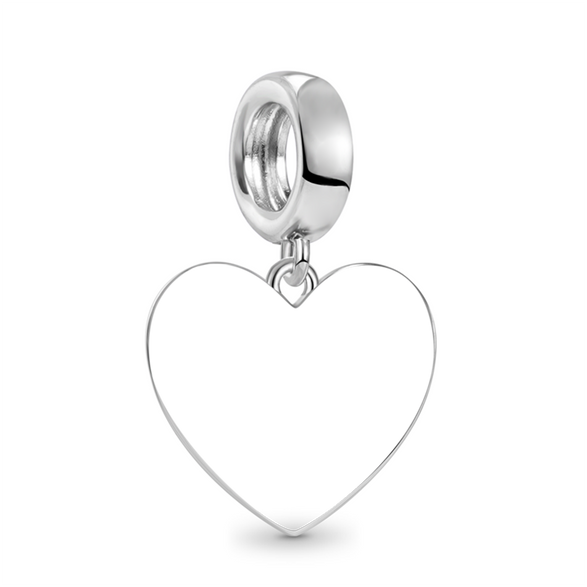 Gnoce Charm personnalisable en forme de cœur Sweet 16 Alliage argent plaqué platine