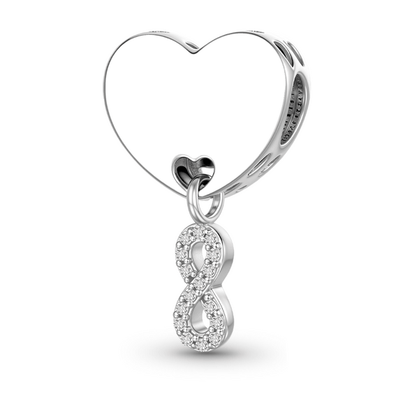 Gnoce Charmer Amour Infini avec Date de Mariage Gravable en mélange argent plaqué platine