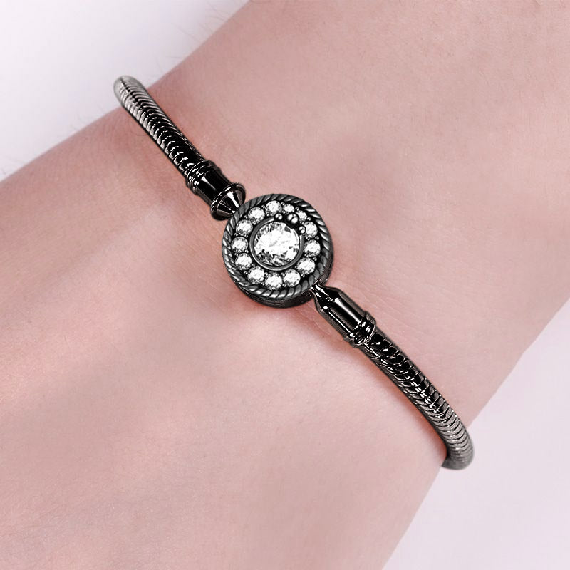 Black Plated Bracelet With Gnoce Logo S925 Silver_3